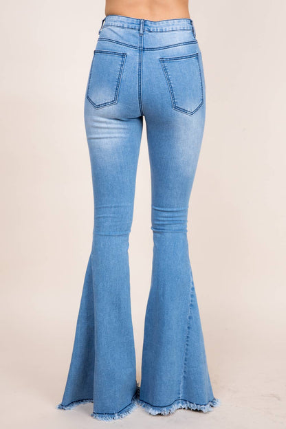 High Waisted Western Bell Bottoms with Stretch