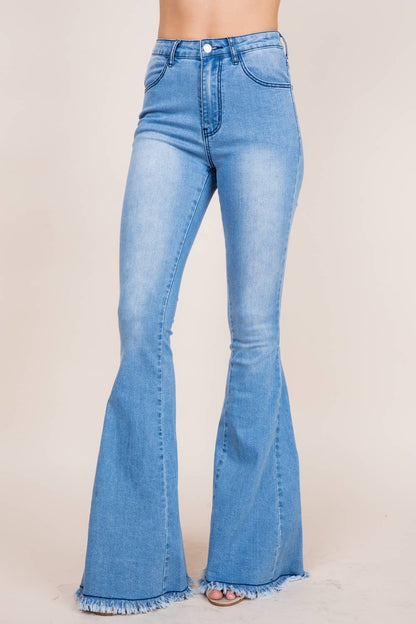 High Waisted Western Bell Bottoms with Stretch