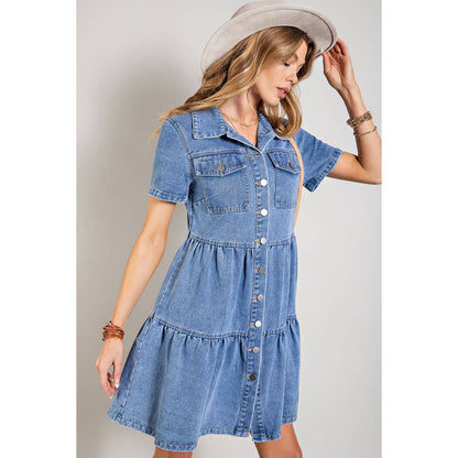 True Blue Denim Button Down Dress