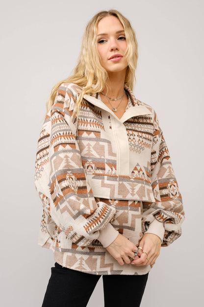 The Beth Oversized Aztec Pullover