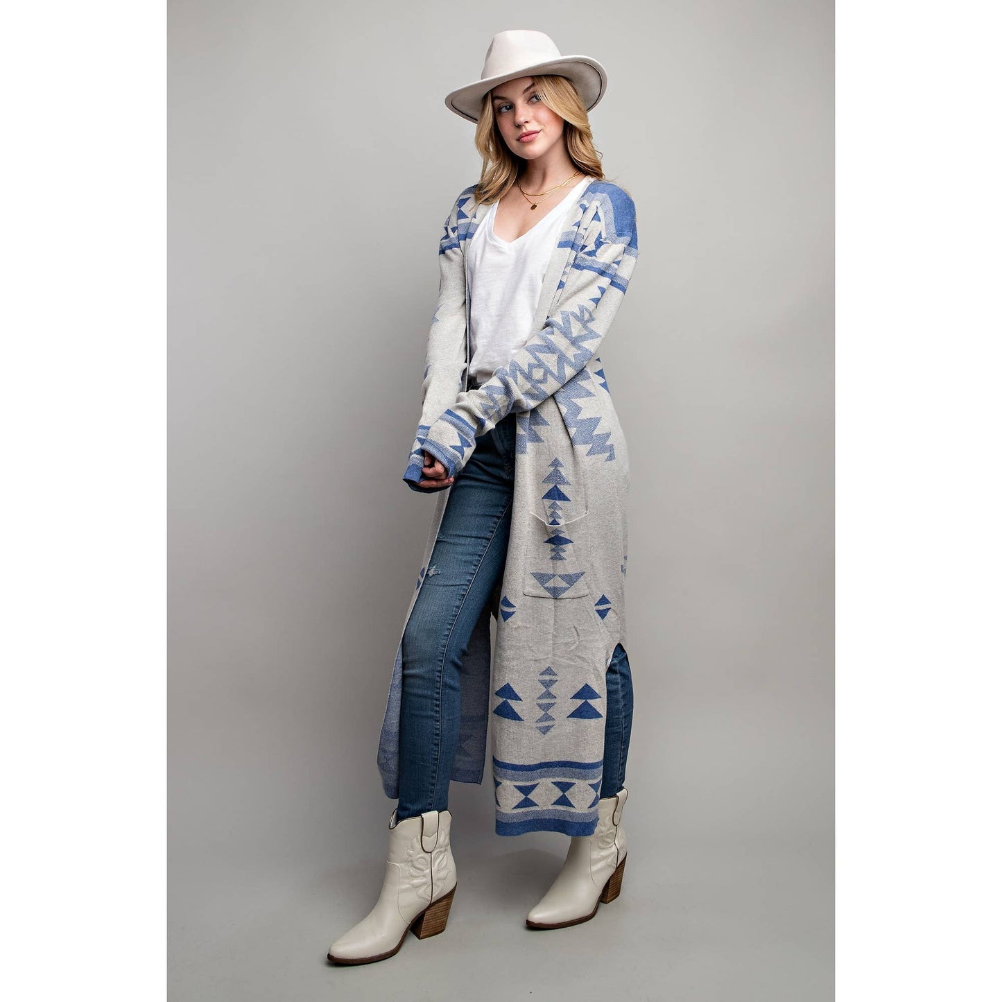 The Jessica Aztec Long Cardigan