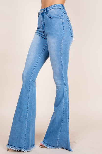 High Waisted Western Bell Bottoms with Stretch