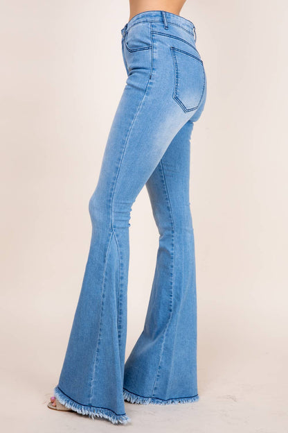 High Waisted Western Bell Bottoms with Stretch