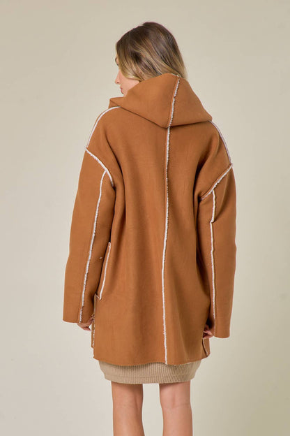 Tan Sherpa Hooded Sweater