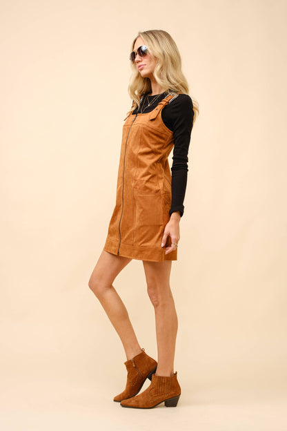 Suede Western Buckle Mini Dress