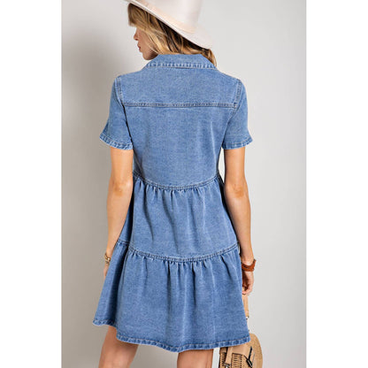 True Blue Denim Button Down Dress