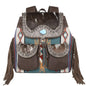 Montana West Cowhide Aztec Backpack Purse