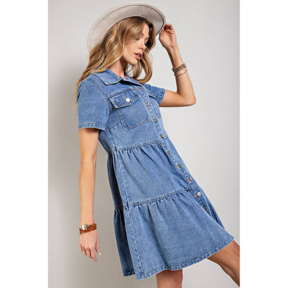 True Blue Denim Button Down Dress