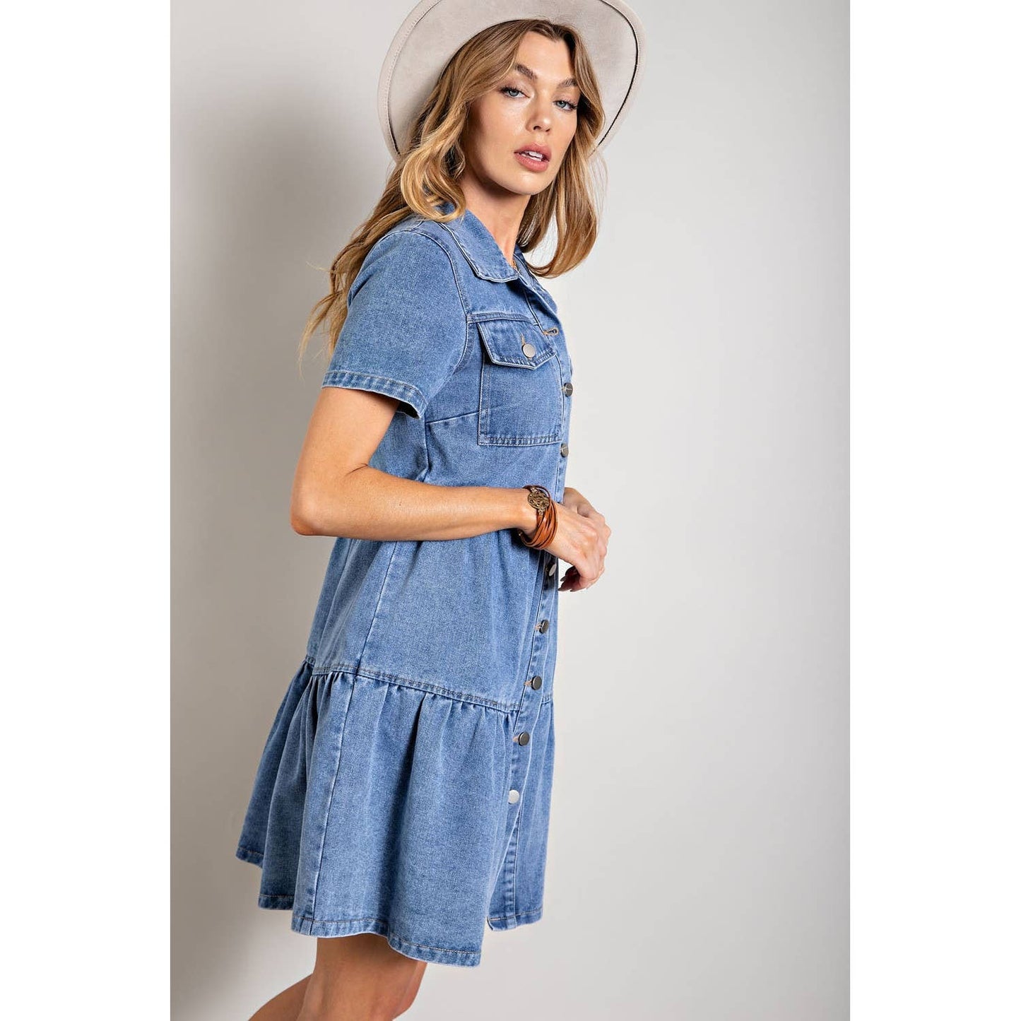 True Blue Denim Button Down Dress