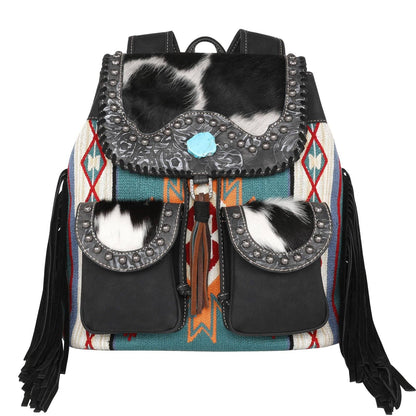 Montana West Cowhide Aztec Backpack Purse