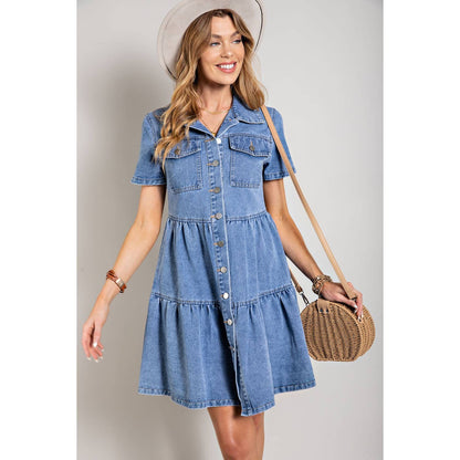 True Blue Denim Button Down Dress