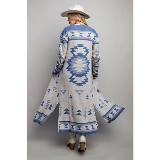 The Jessica Aztec Long Cardigan