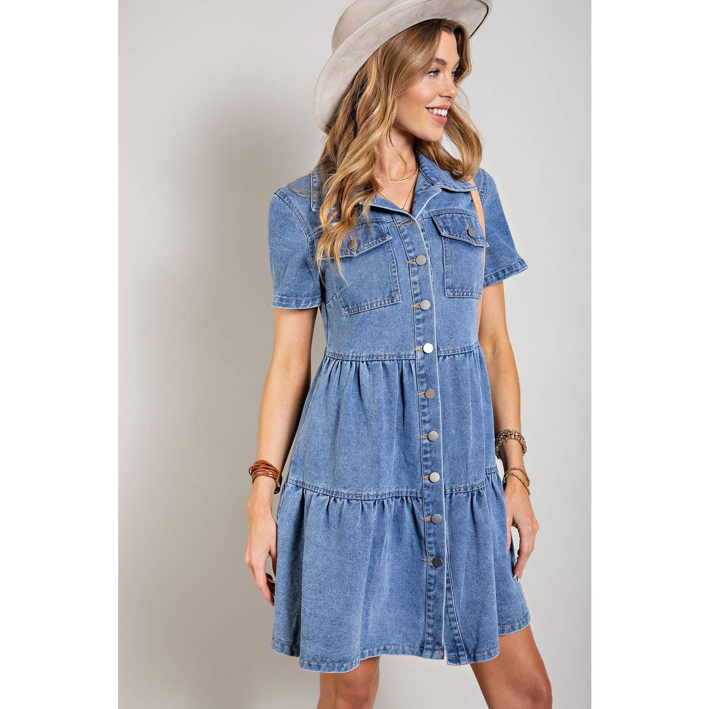 True Blue Denim Button Down Dress