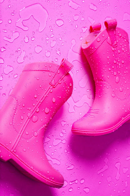 KIDS Coastal Cowkid All Weather Rubber Boots: Atomic Pink