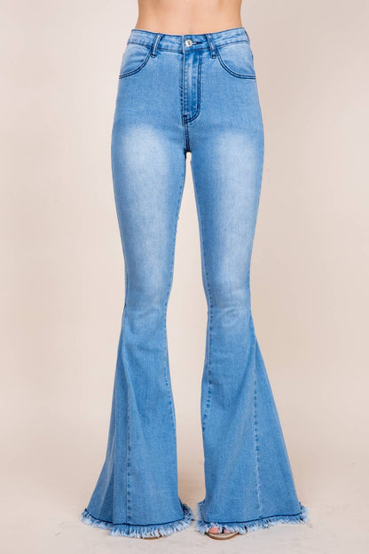 High Waisted Western Bell Bottoms with Stretch