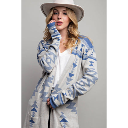 The Jessica Aztec Long Cardigan