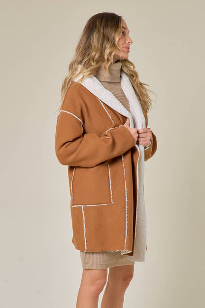 Tan Sherpa Hooded Sweater