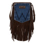 Montana West - Wrangler Leather Fringe Denim Pocket Crossbody