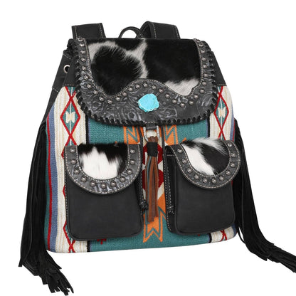 Montana West Cowhide Aztec Backpack Purse