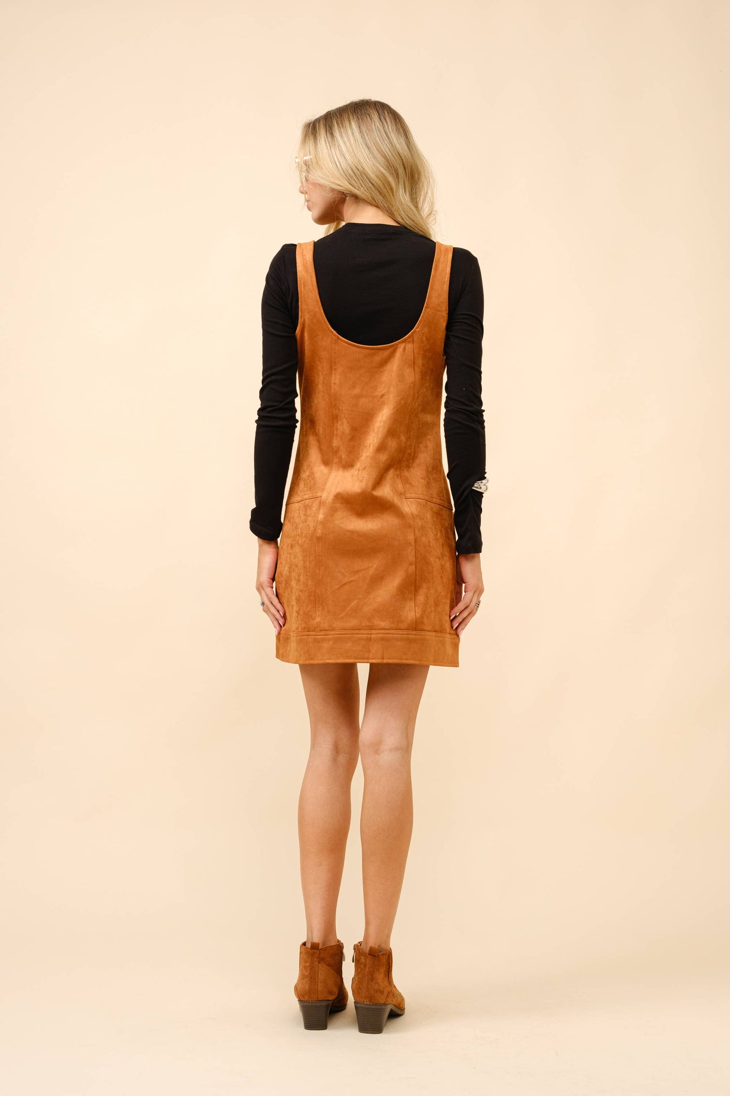 Suede Western Buckle Mini Dress