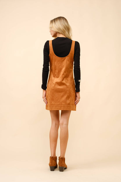 Suede Western Buckle Mini Dress