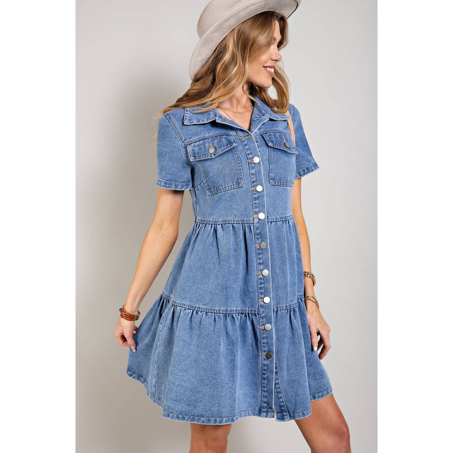 True Blue Denim Button Down Dress