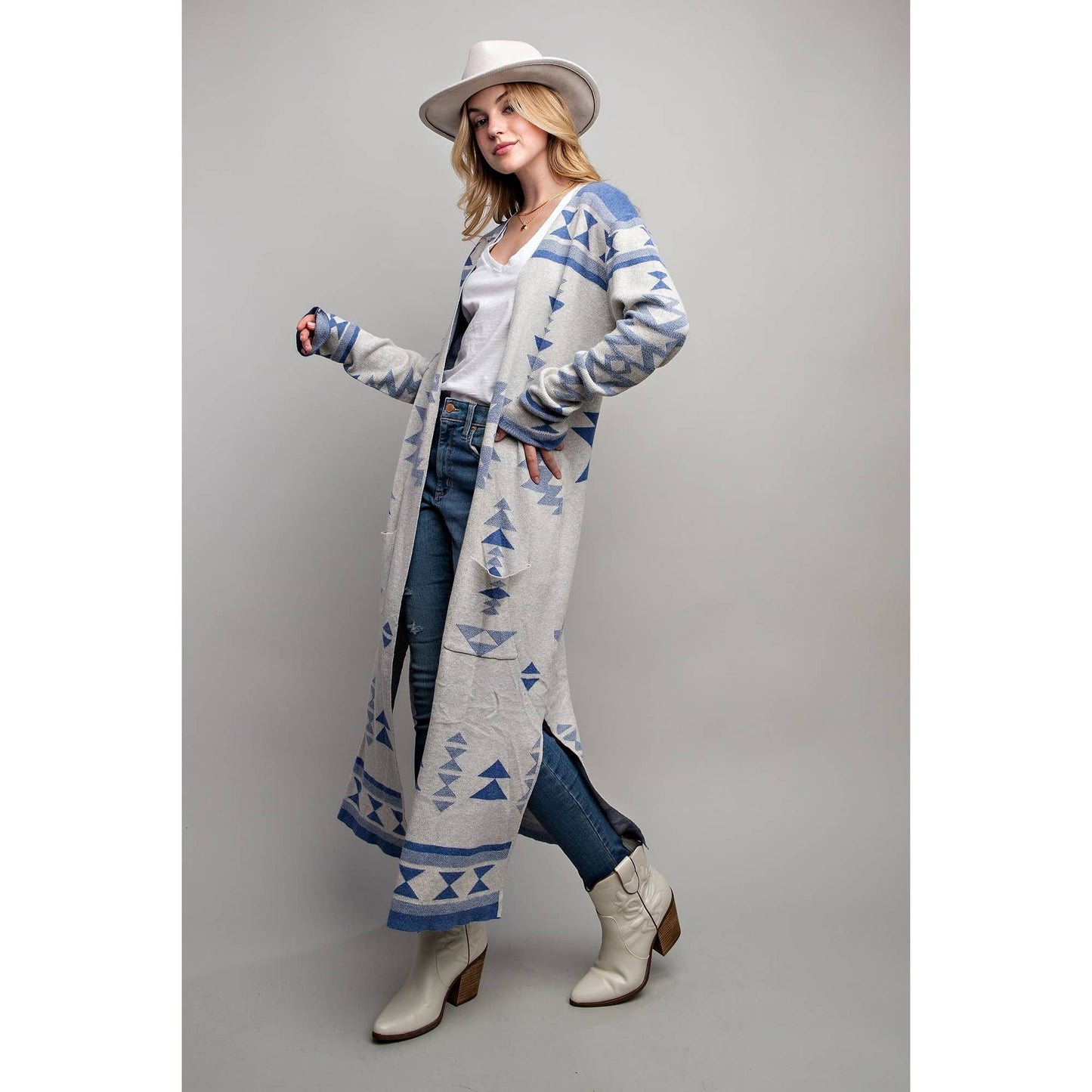 The Jessica Aztec Long Cardigan