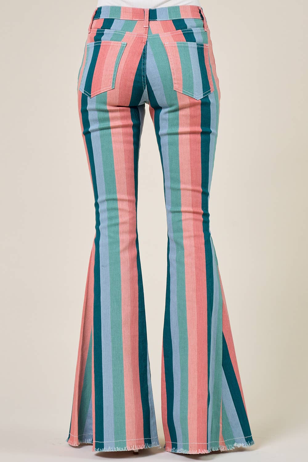 Western Striped Flare Jeans